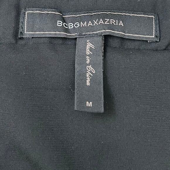 BCBGMaxAzria Pleated Black Sequin A-Line Edna Skirt - Picture 6 of 7